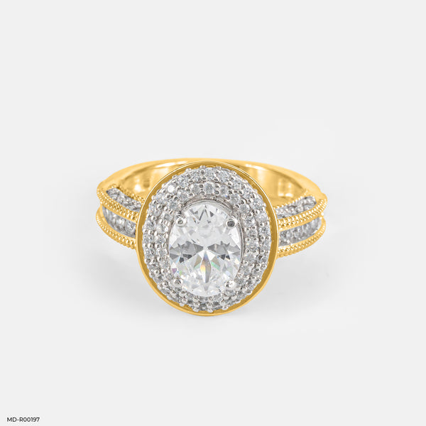 Fancy Halo Diamond Rings 14K Yellow Gold