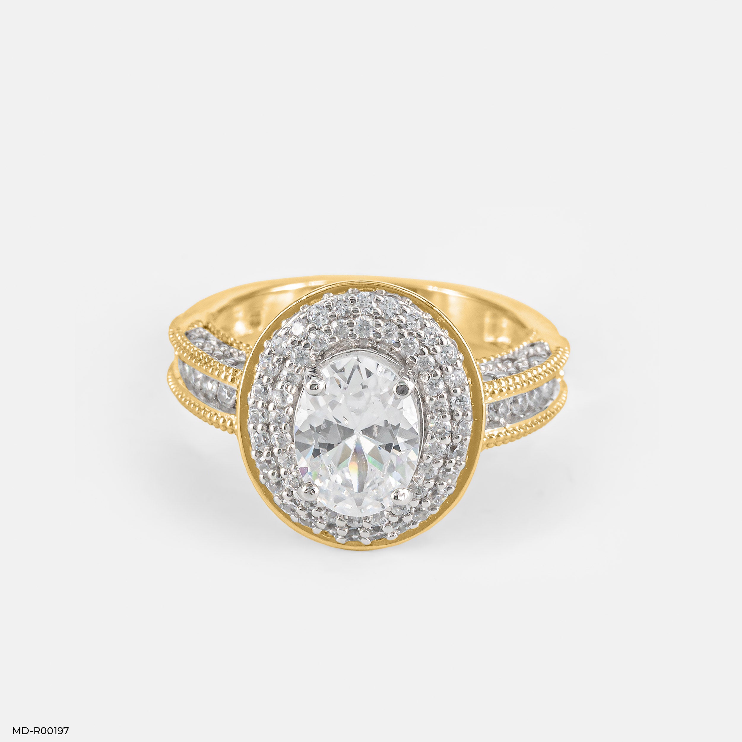 1.5 Carat Oval Solitaire Double Halo Ring