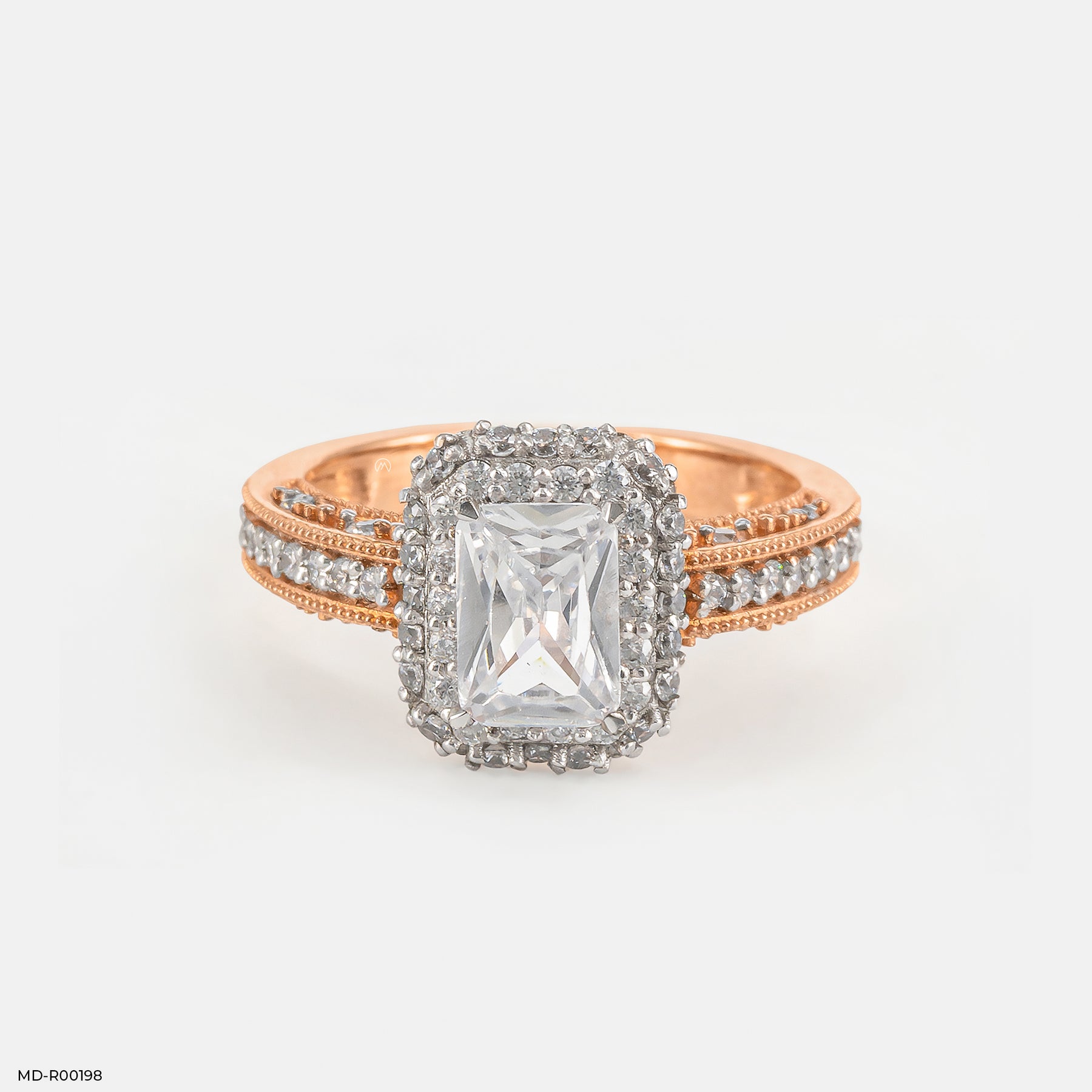 1.5 Carat Emerald Cut Solitaire Double Halo Ring Platinum 950