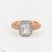 1.5 Carat Emerald Cut Solitaire Double Halo Ring