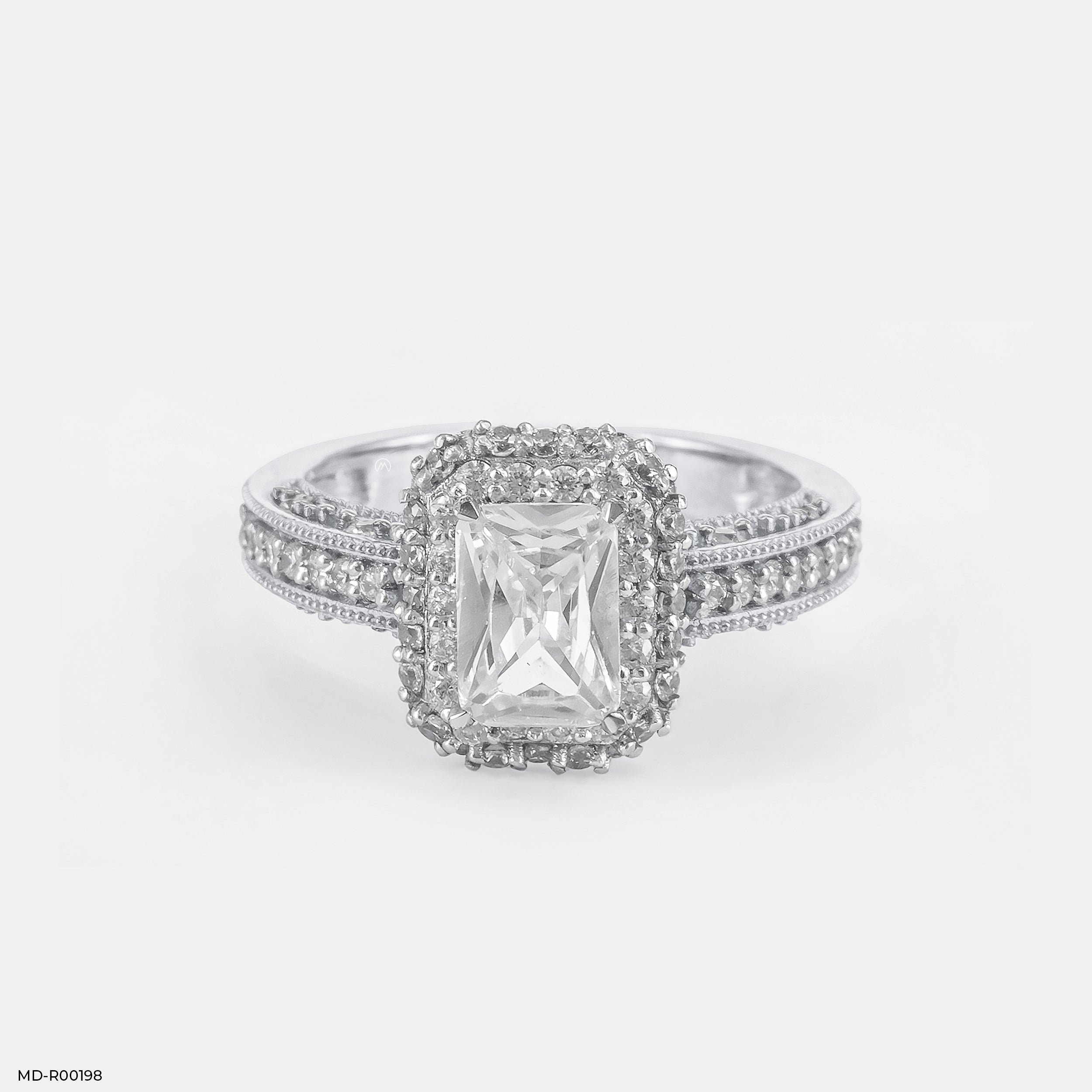 1.5 Carat Emerald Cut Solitaire Double Halo Ring