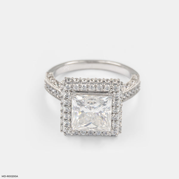 Princess Halo Engagement Rings 14K White Gold