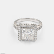 2.5 Carat Princess Cut Double Halo Ring
