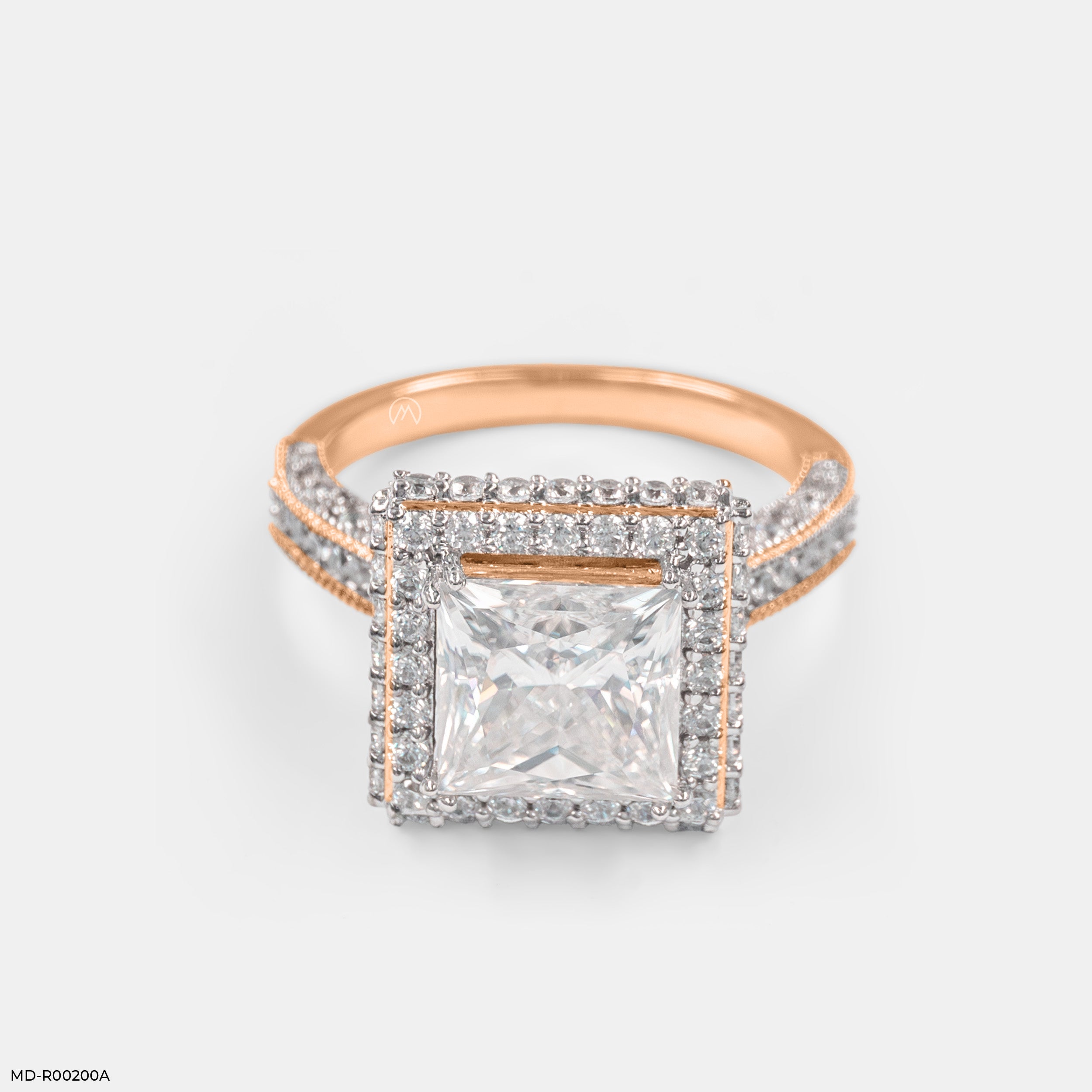 2.5 Carat Princess Cut Double Halo Ring