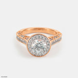 The Round Brilliant Vintage Halo Ring 14K Rose Gold