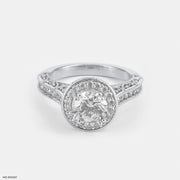 The Round Brilliant Vintage Halo Ring 9K White Gold
