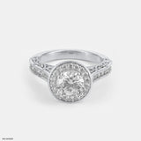 The Round Brilliant Vintage Halo Ring 14K Rose Gold