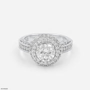 The Vintage Halo Ring 9K White Gold
