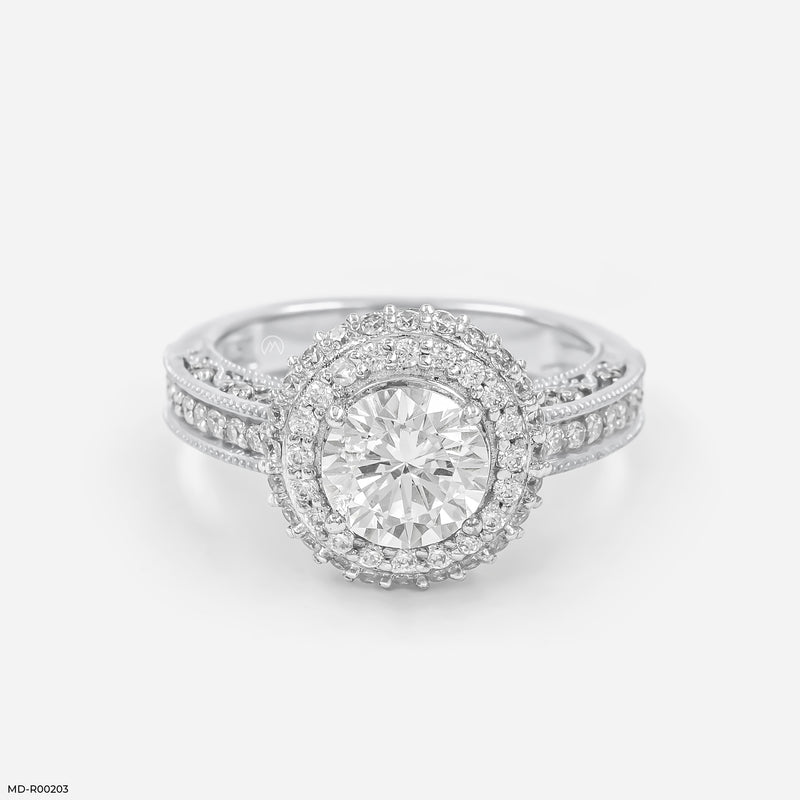 The Vintage Halo Ring 14K White Gold