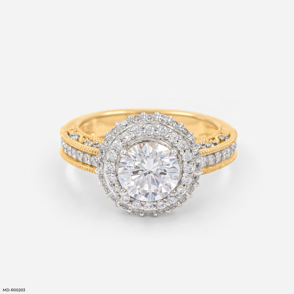 The Vintage Halo Ring 18K Yellow Gold