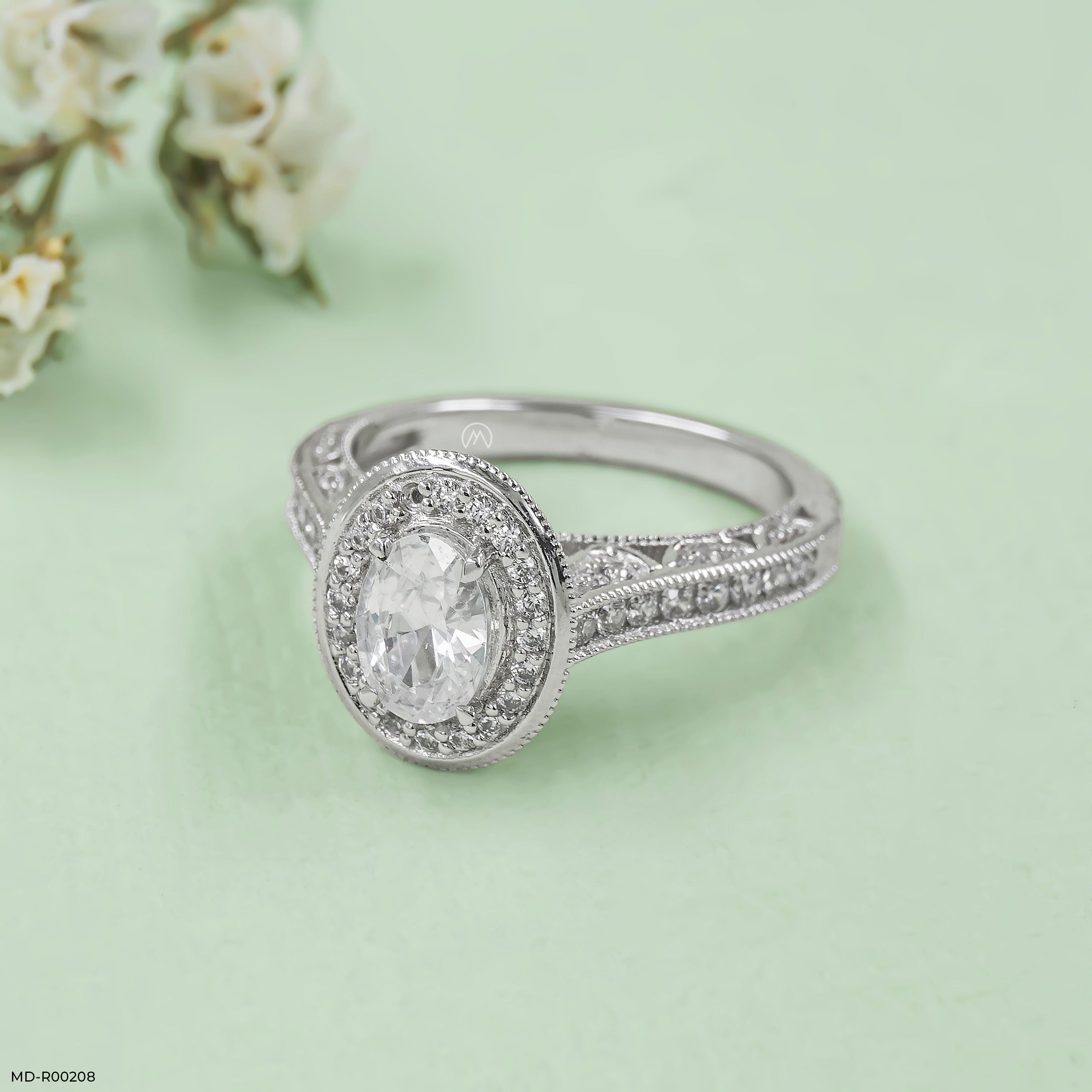 The Whispering Petal Ring 9K White Gold