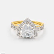 1.5 Carat Triangular Brilliant Cut Halo Ring