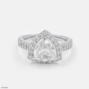 1.5 Carat Triangular Brilliant Cut Halo Ring Platinum 950