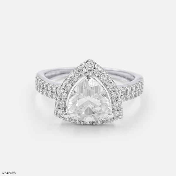 1.5 Carat Triangular Brilliant Cut Halo Ring Platinum 950