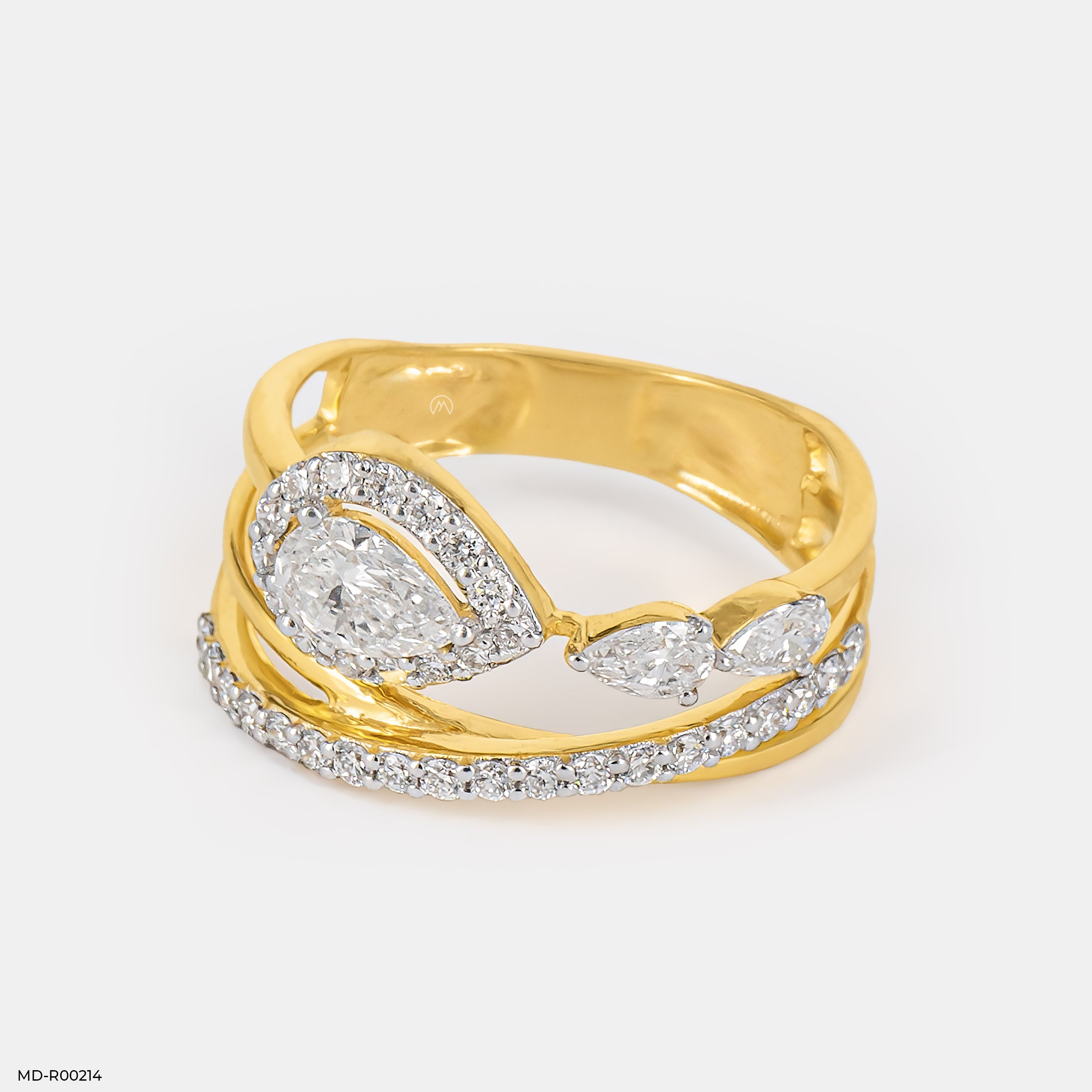 1 Carat Stardust Halo Pear Lab Diamond Solitaire Ring