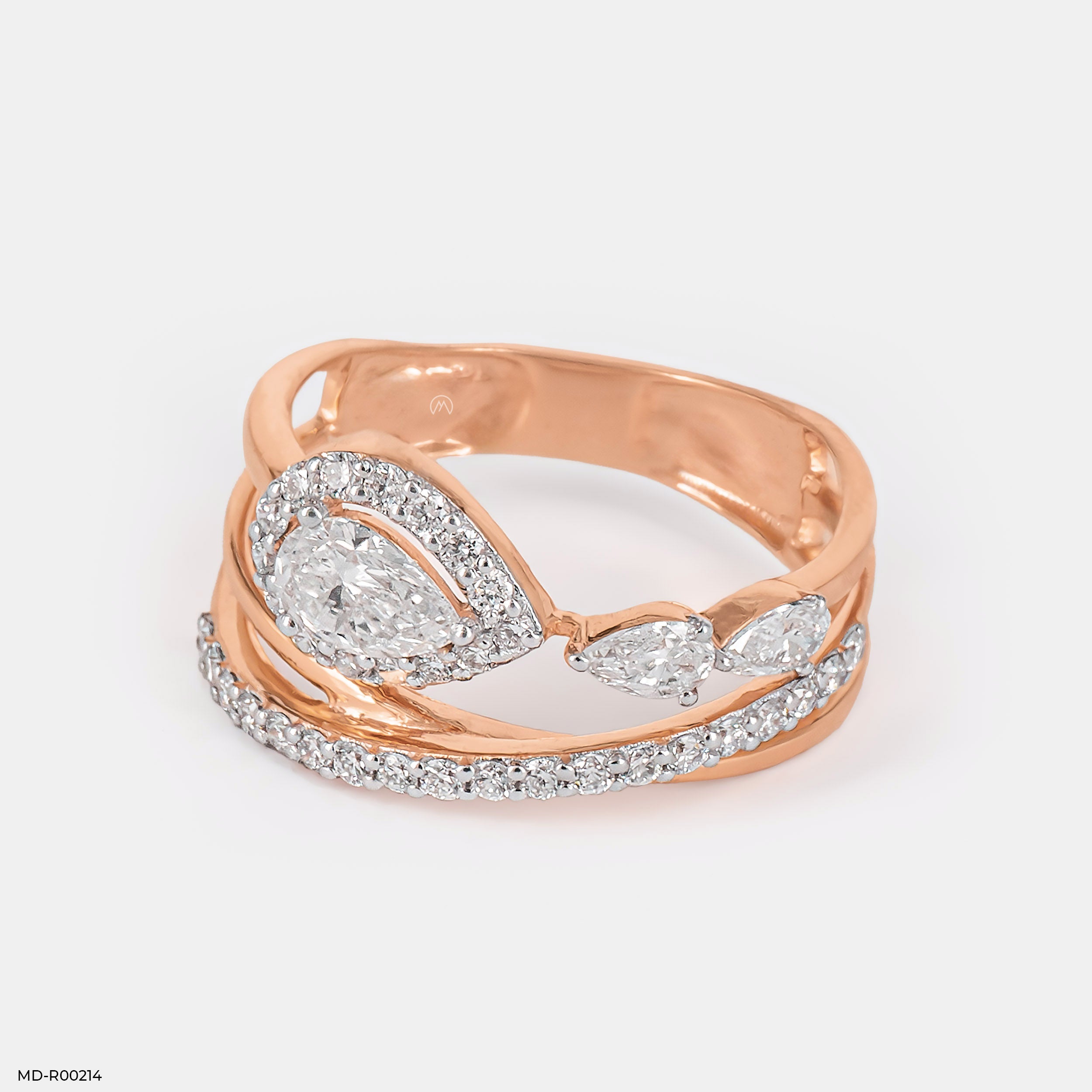 1 Carat Stardust Halo Pear Lab Diamond Solitaire Ring