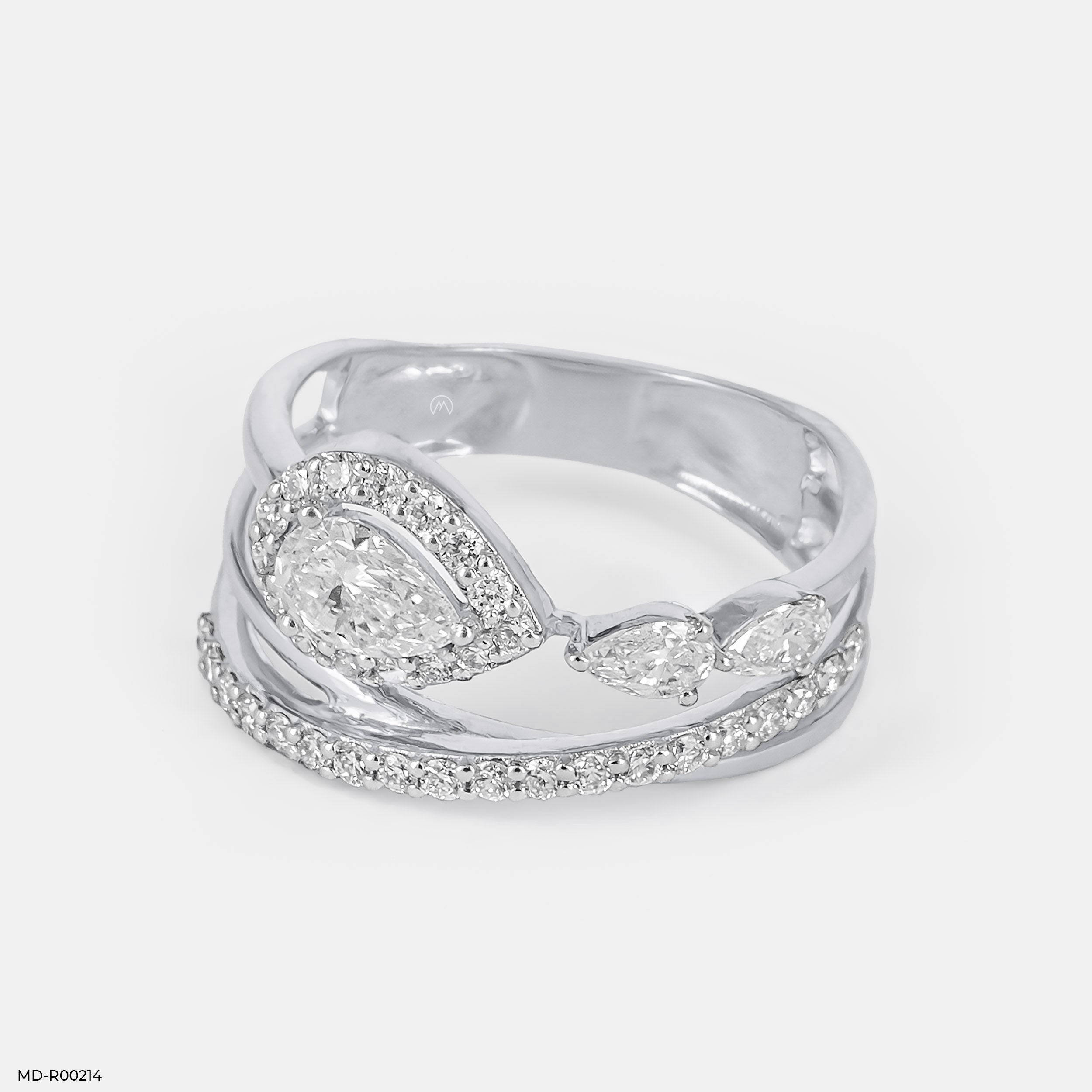 1 Carat Stardust Halo Pear Lab Diamond Solitaire Ring