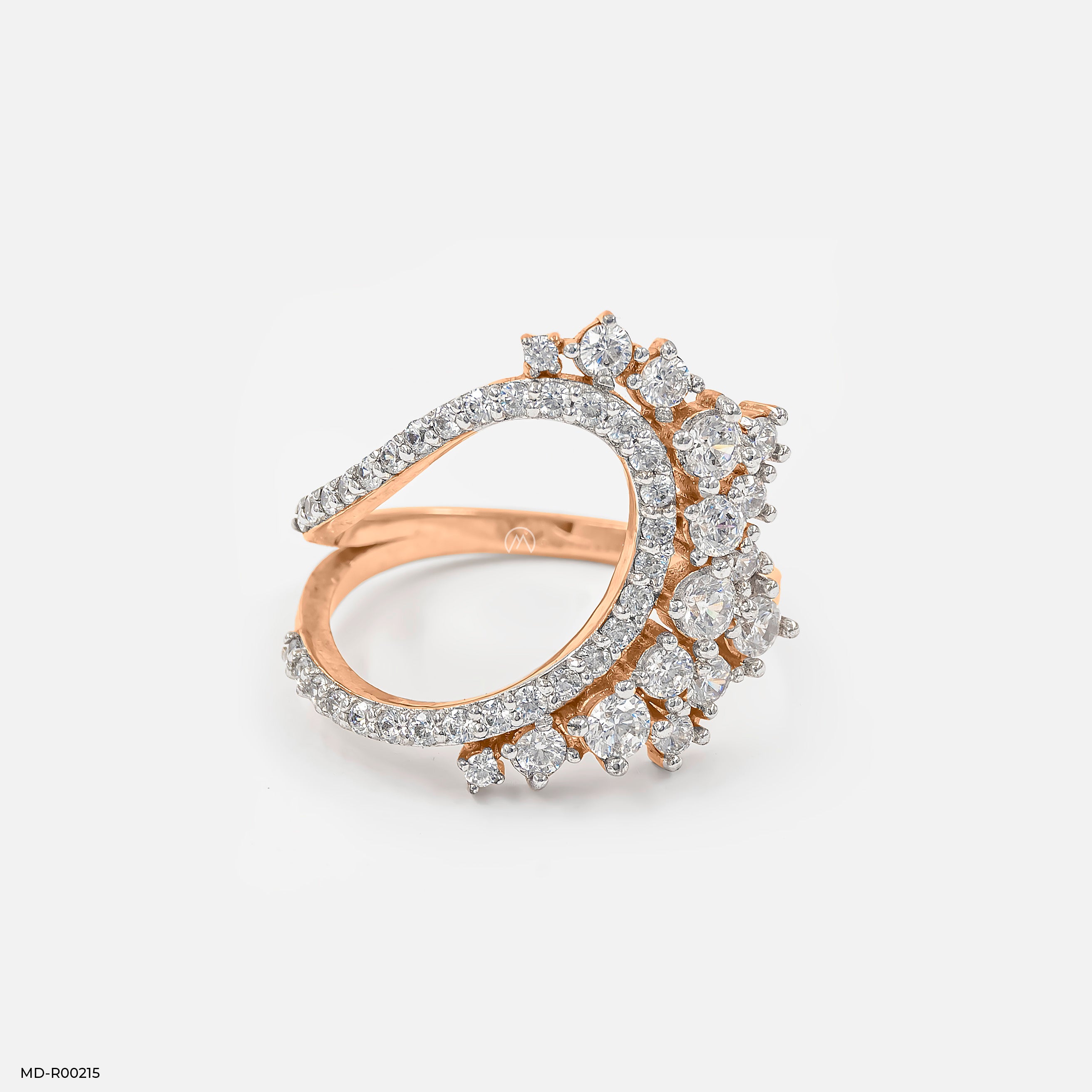Crescent Cluster Ring 9K Rose Gold