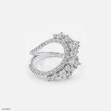 Crescent Cluster Ring 14K Yellow Gold