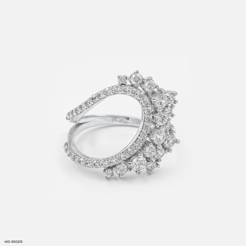 Crescent Cluster Ring 14K Yellow Gold