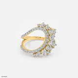 Crescent Cluster Ring 14K Yellow Gold