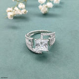 3 Carat Princess Cut Solitaire Diamond Ring 14K White Gold