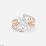 3 Carat Princess Cut Solitaire Diamond Ring 14K White Gold