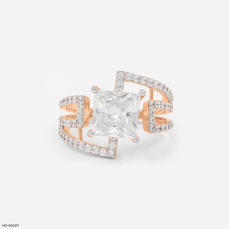 3 Carat Princess Cut Solitaire Diamond Ring 14K White Gold
