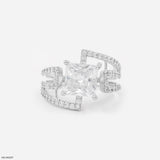 3 Carat Princess Cut Solitaire Diamond Ring 14K White Gold