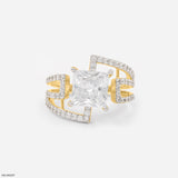 3 Carat Princess Cut Solitaire Diamond Ring 14K White Gold