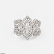 Zoraya dual halo Diamond Rings 14K White Gold