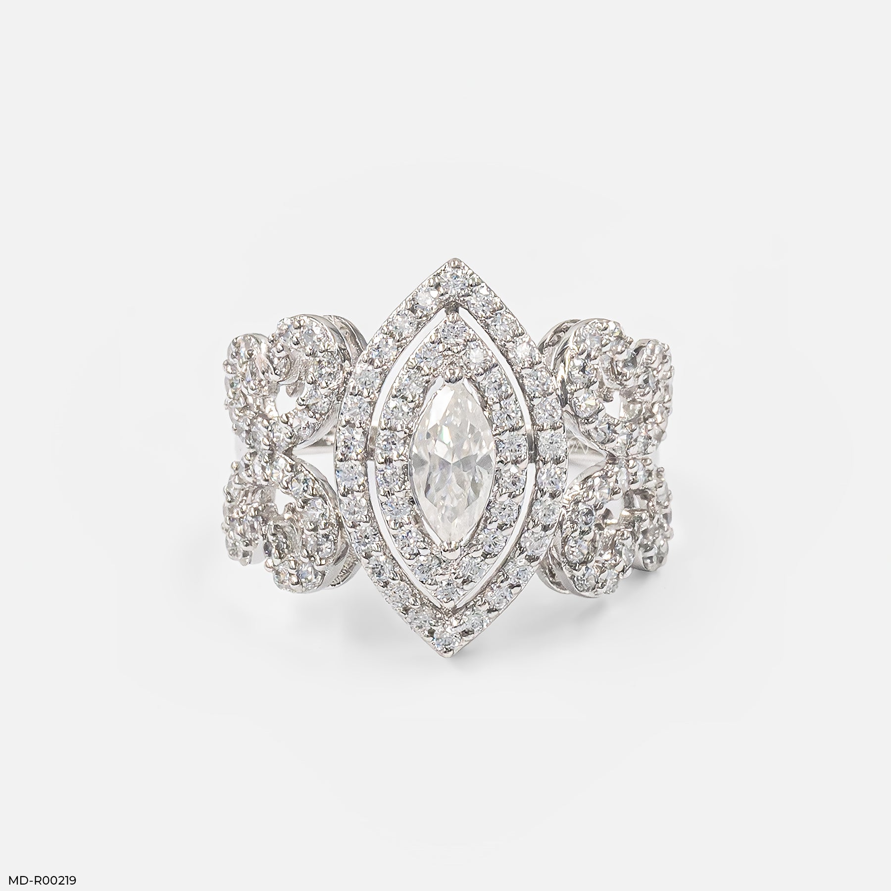 Zoraya dual halo Diamond Rings 9K Yellow Gold