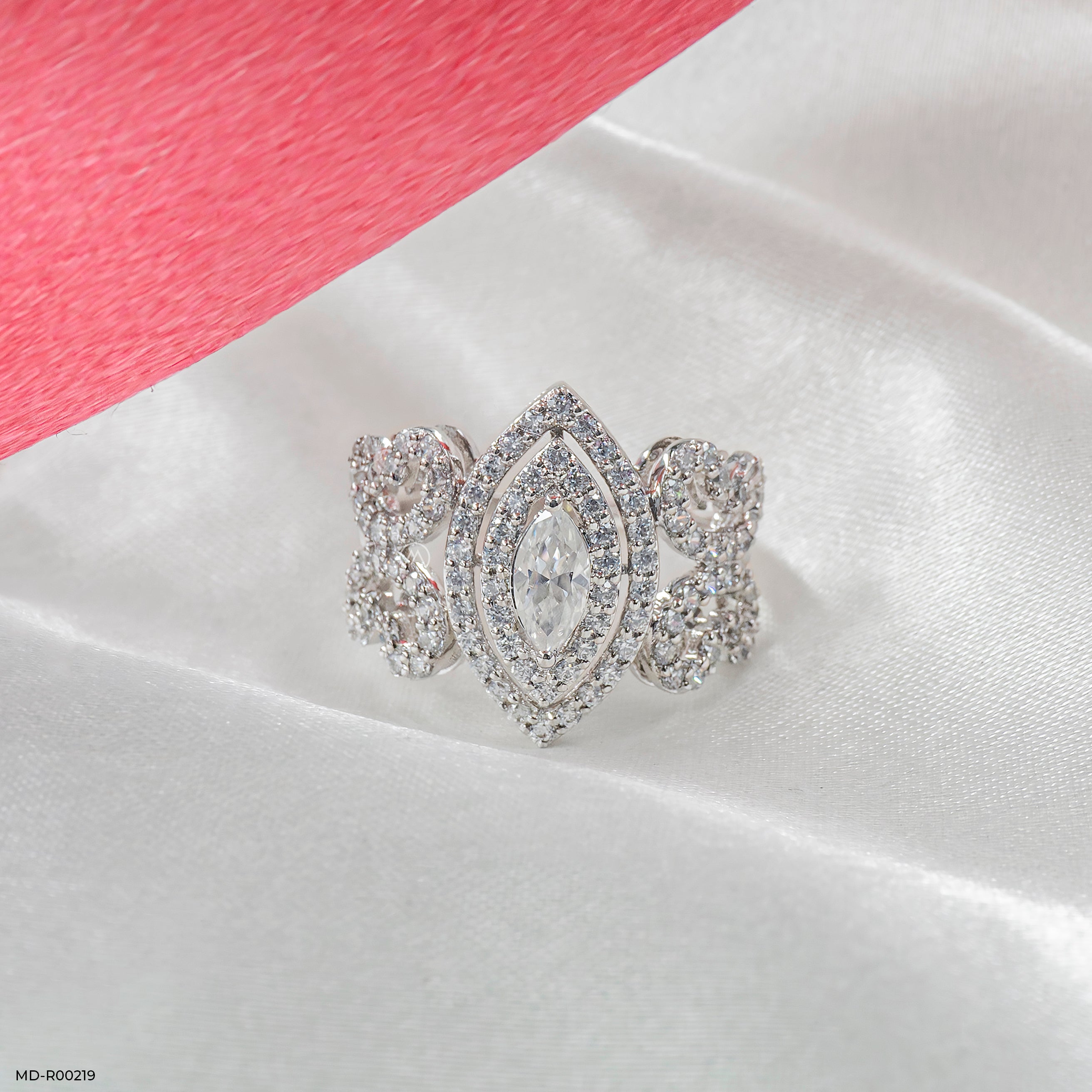 Zoraya dual halo Diamond Rings 14K Rose Gold