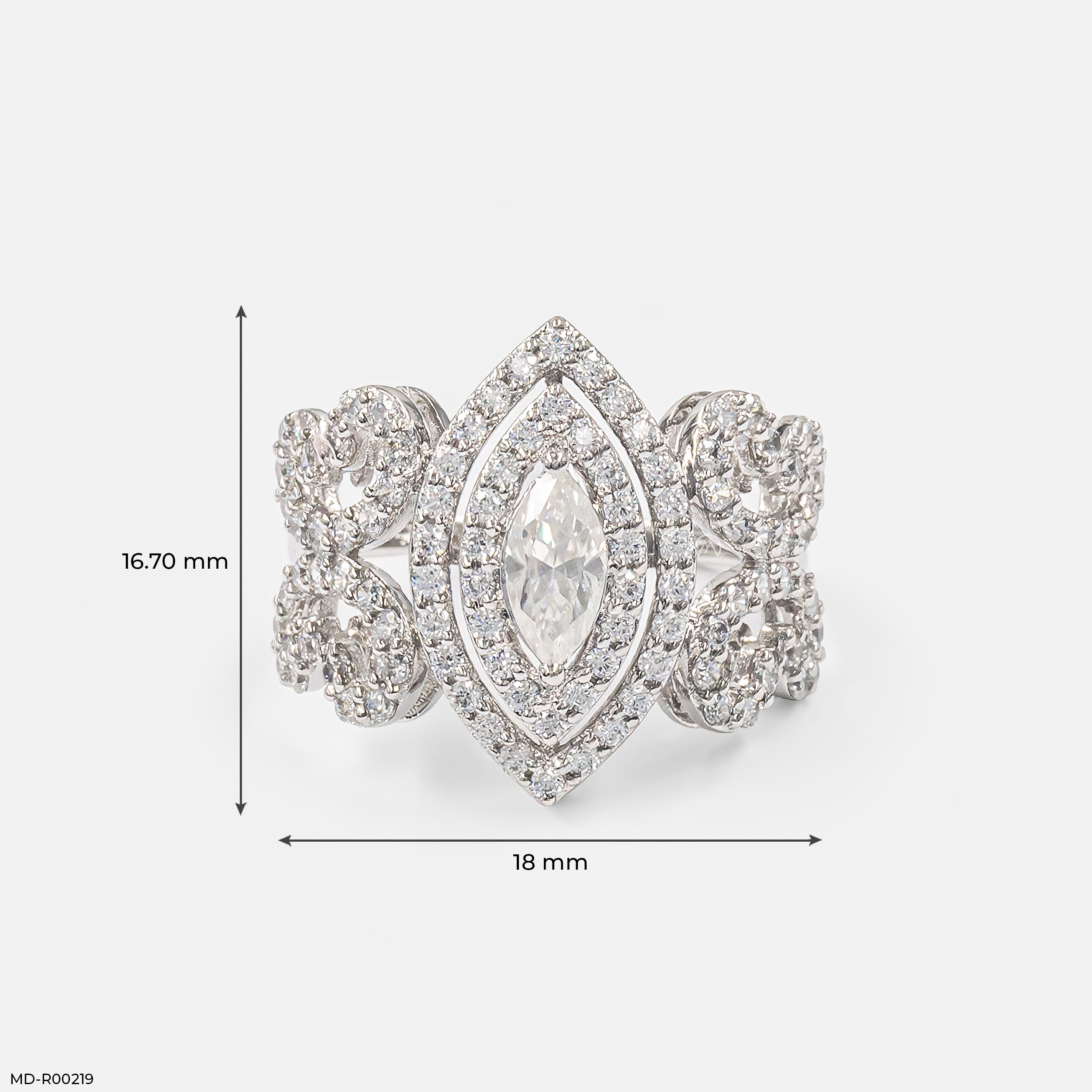 Zoraya dual halo Diamond Rings 14K Rose Gold