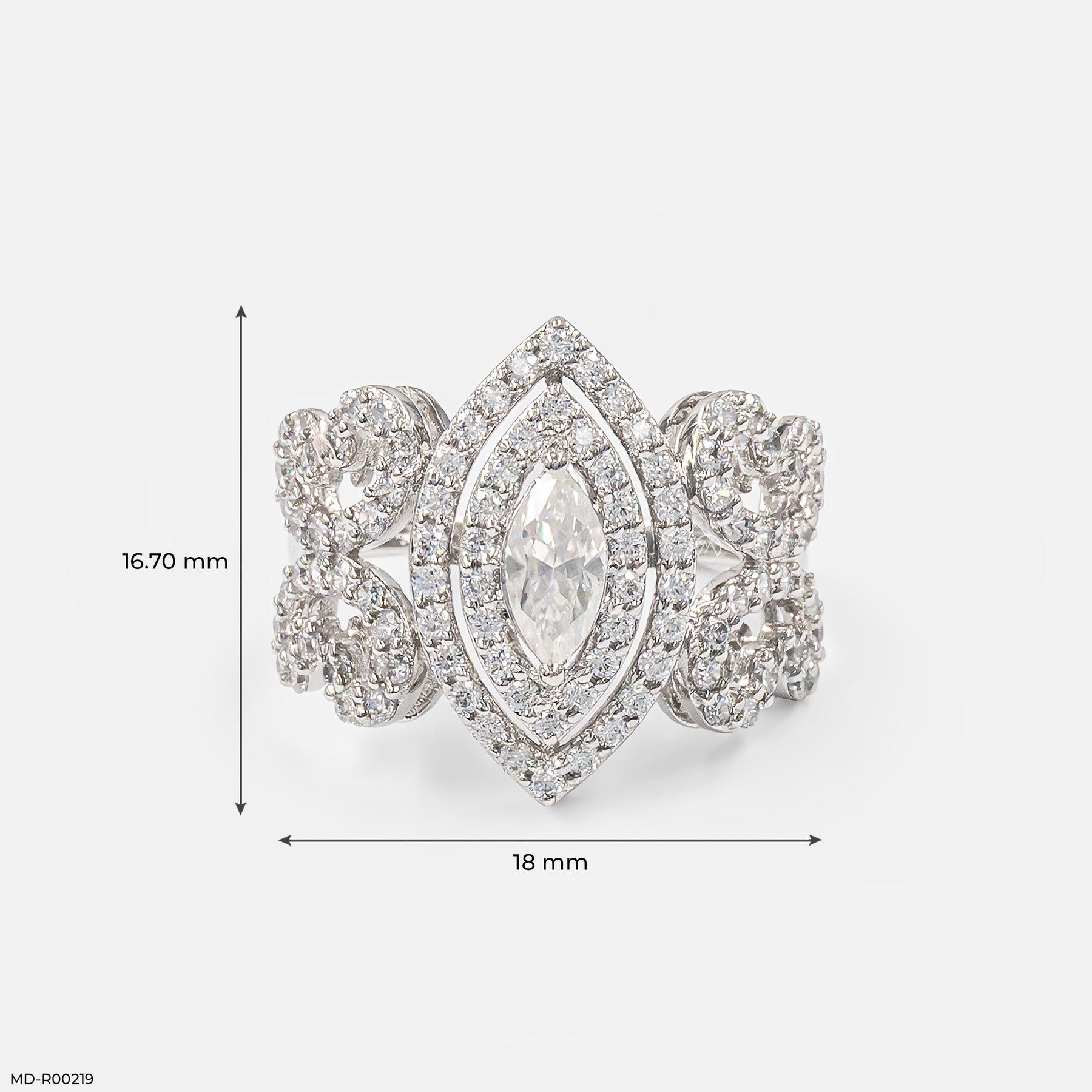 Zoraya dual halo Diamond Rings 9K Yellow Gold