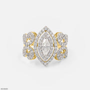 Zoraya dual halo Diamond Rings 14K Yellow Gold