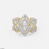 Zoraya dual halo Diamond Rings 9K Yellow Gold