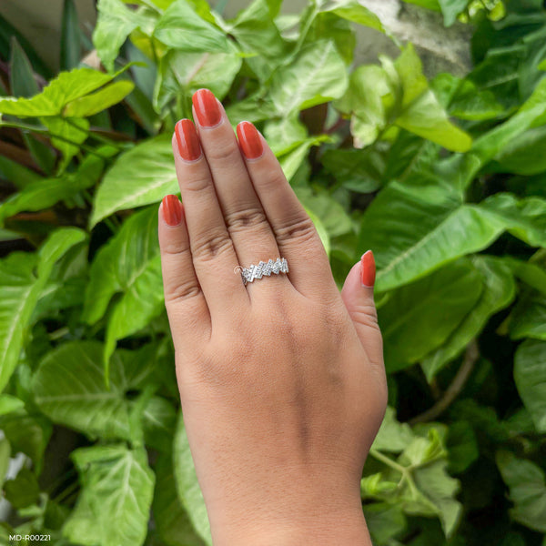 The Chevron Cascade Lab Diamond Band 14K Rose Gold