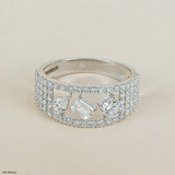 Multi Shape Diamond Band 14K White Gold