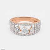 Multi Shape Diamond Band 14K White Gold