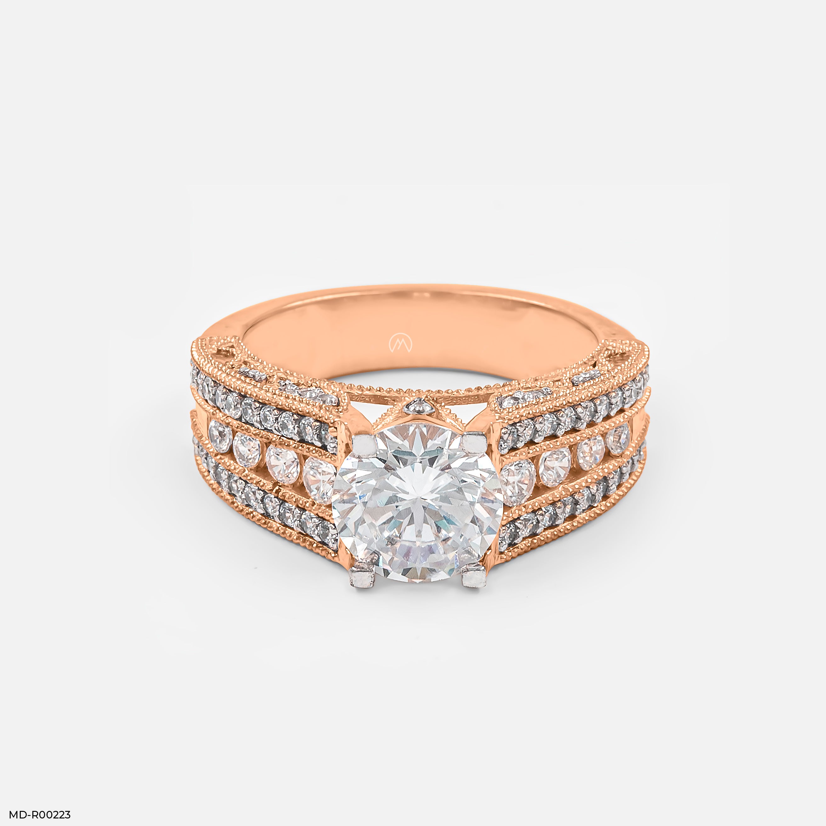 The Imperial Halo Rings 18K Rose Gold