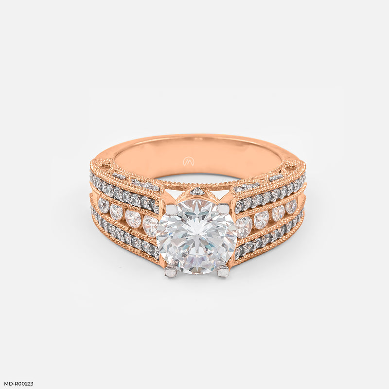 The Imperial Halo Rings 14K Rose Gold