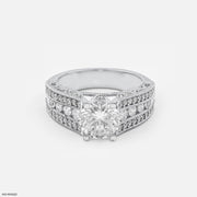 The Imperial Halo Rings Platinum 950