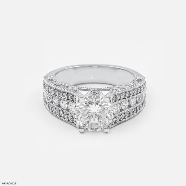 The Imperial Halo Rings Platinum 950