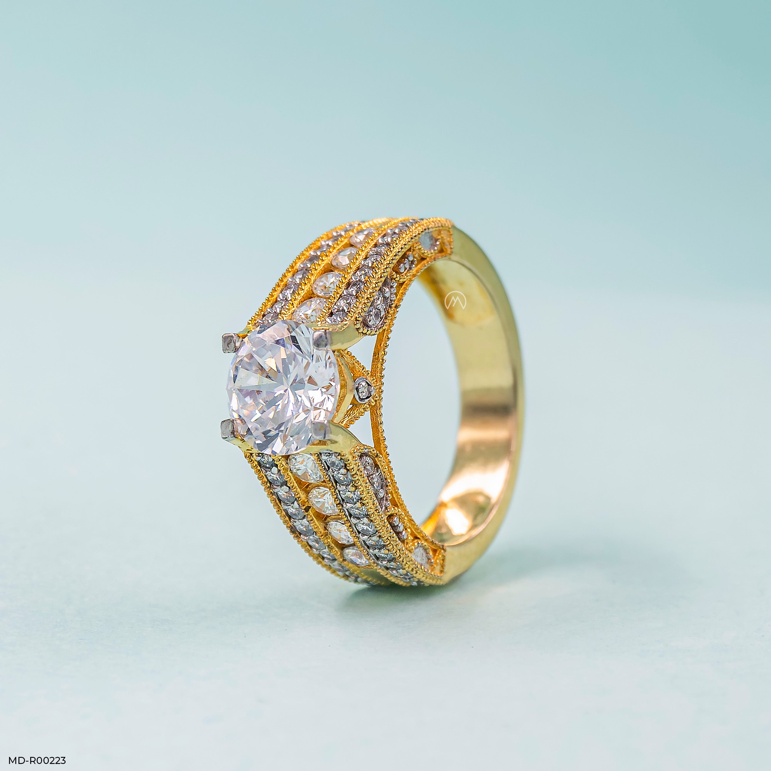 The Imperial Halo Rings Platinum 950