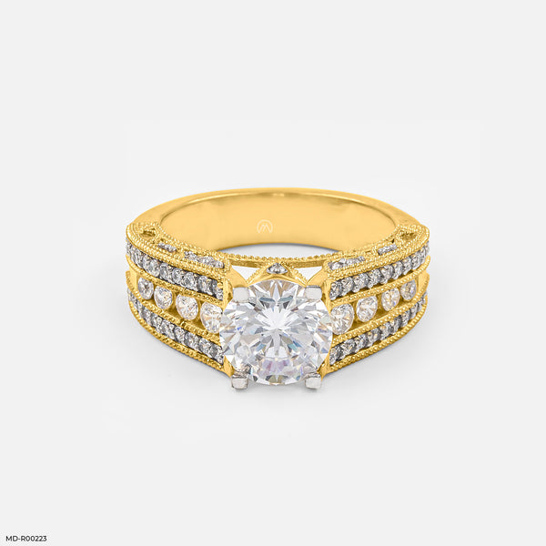 The Imperial Halo Rings 14K Yellow Gold