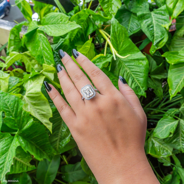 Glowy Emerald Diamond Rings 14K Yellow Gold