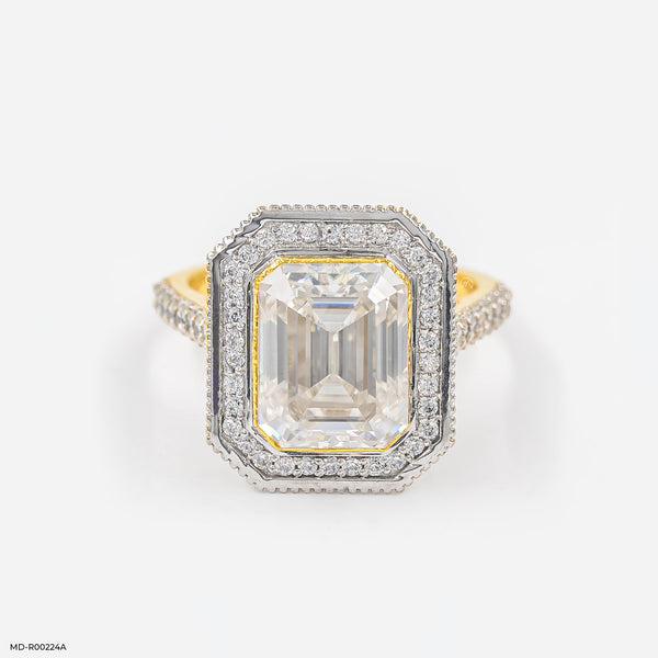 Glowy Emerald Diamond Rings 14K Yellow Gold