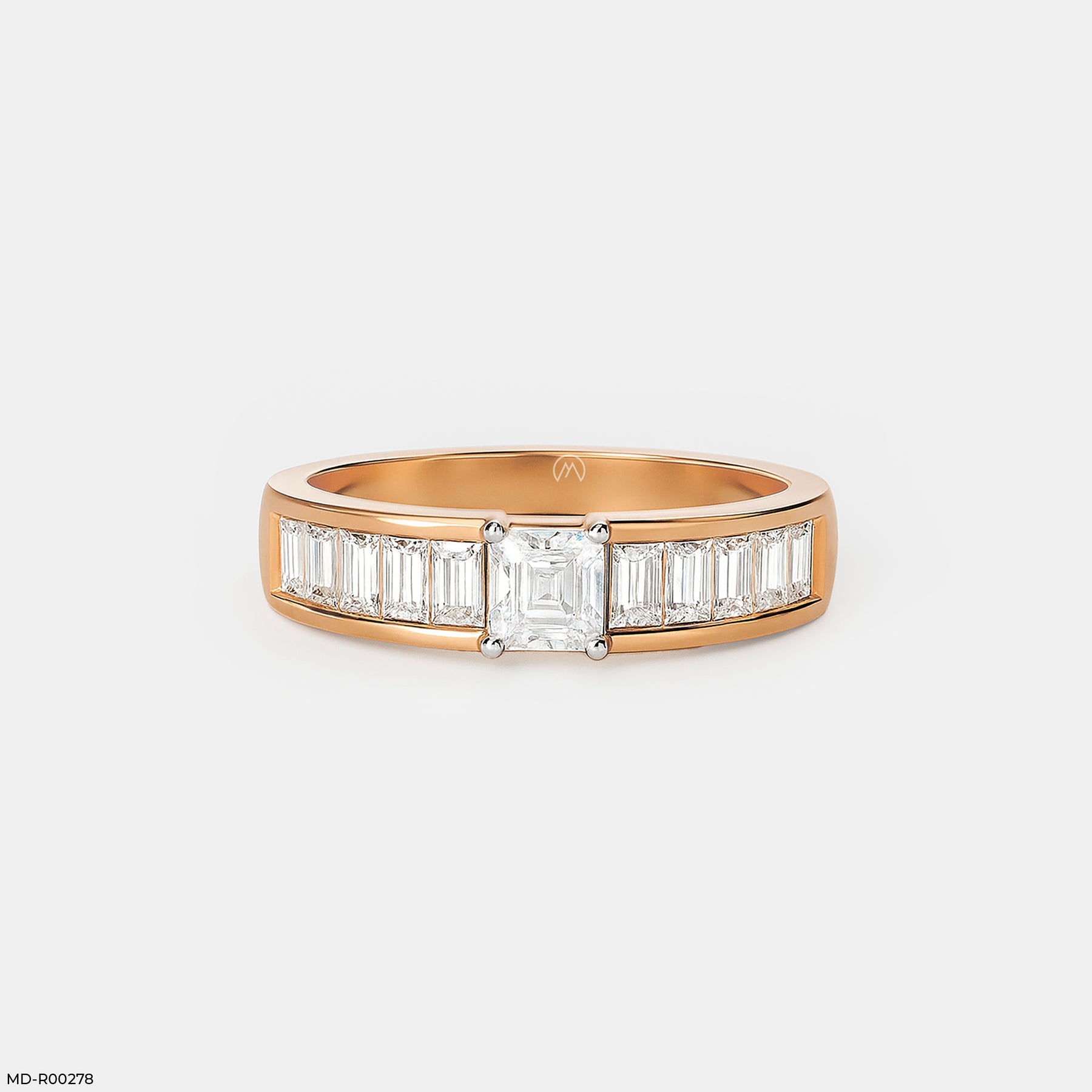 Emerald Cut Diamond Ring 14K Yellow Gold