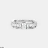 Emerald Cut Diamond Ring 14K White Gold